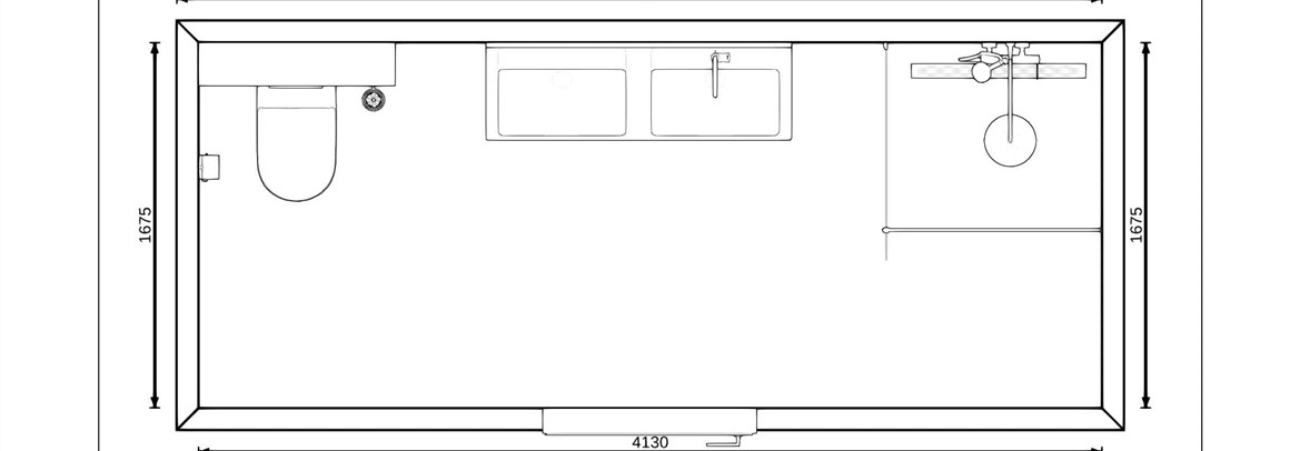 Technische plattegrond — maatvoering bovenaanzicht